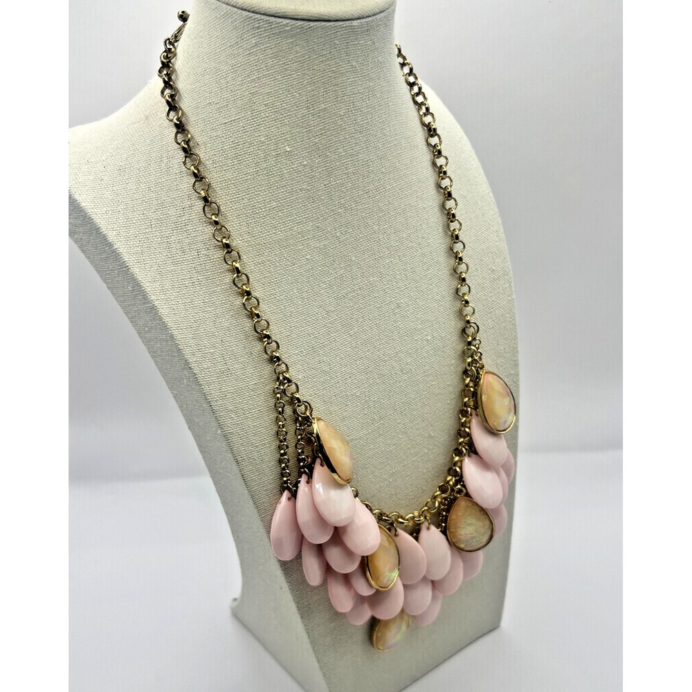 Pink Statement Necklace Bundle Teardrop & Beaded … - image 3